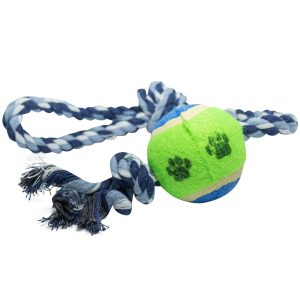 JUGUETE PARA MASCOTA SOGA CON PELOTA TENIS