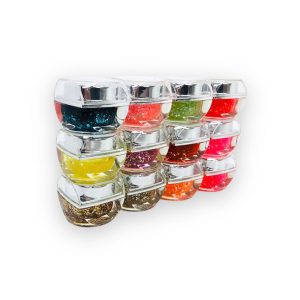 GEL DE LAMPARA GLITTER COLORES X12 PCS