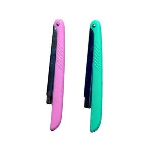 NAVAJA DE PELUQUERO ROSA Y VERDE OG OPP