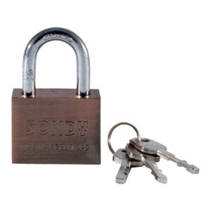 CANDADO BRONCE GANCHO CORTO 50MM, LLAVE ABLOY