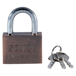 CANDADO BRONCE GANCHO CORTO 60MM, LLAVE ABLOY